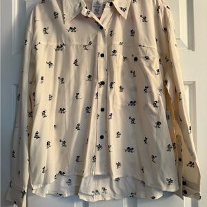 Disney Cream and Black Blouse with Classic Collar